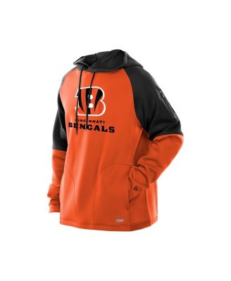 Men's Orange Cincinnati Bengals Combine Authentic Color Block Raglan Pullover Hoodie