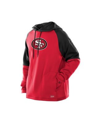 Men's Scarlet San Francisco 49ers Combine Authentic Color Block Raglan Pullover Hoodie