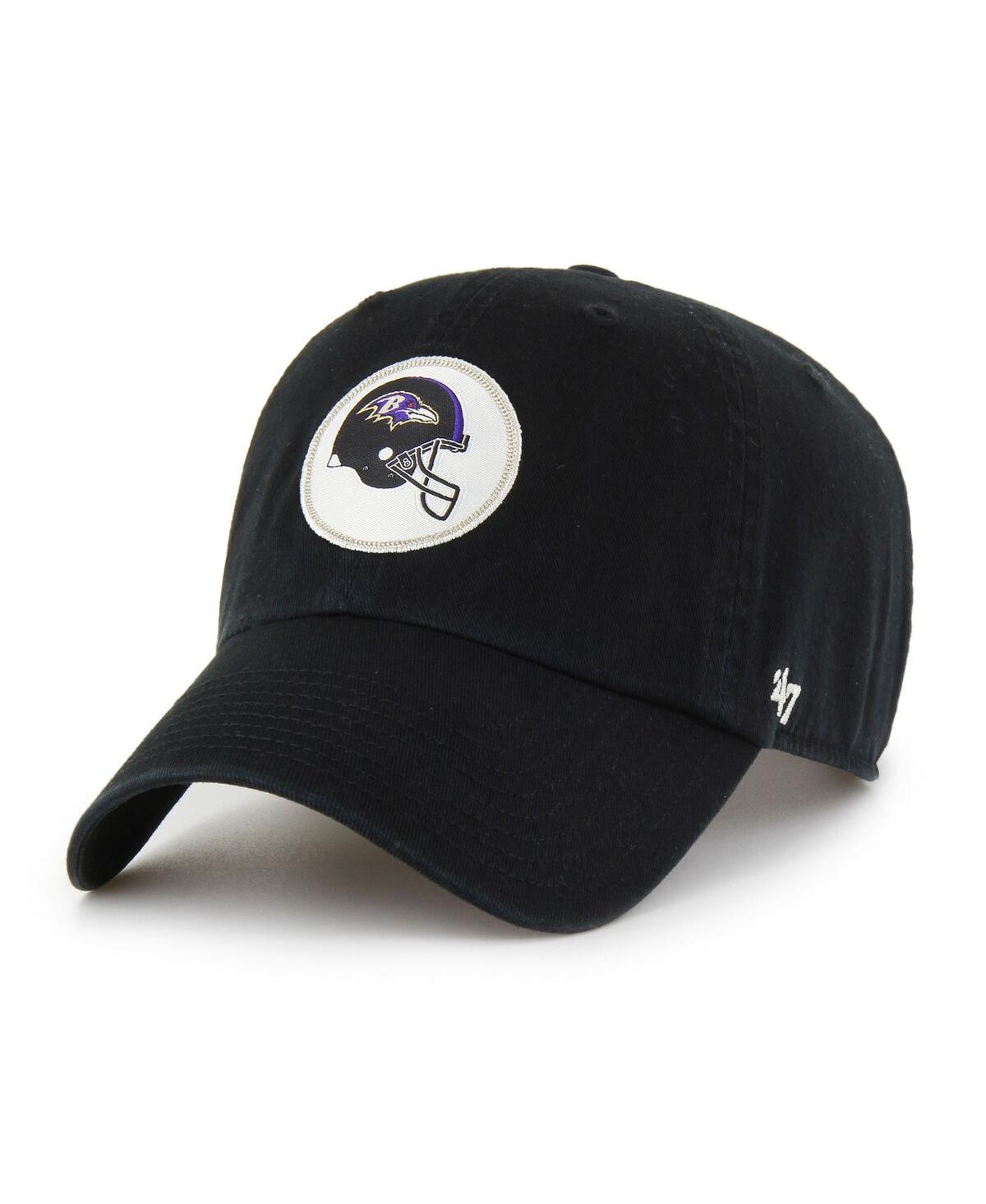 47 Brand Men's Black Baltimore Ravens Hard Hat Clean Up Adjustable Hat In Black