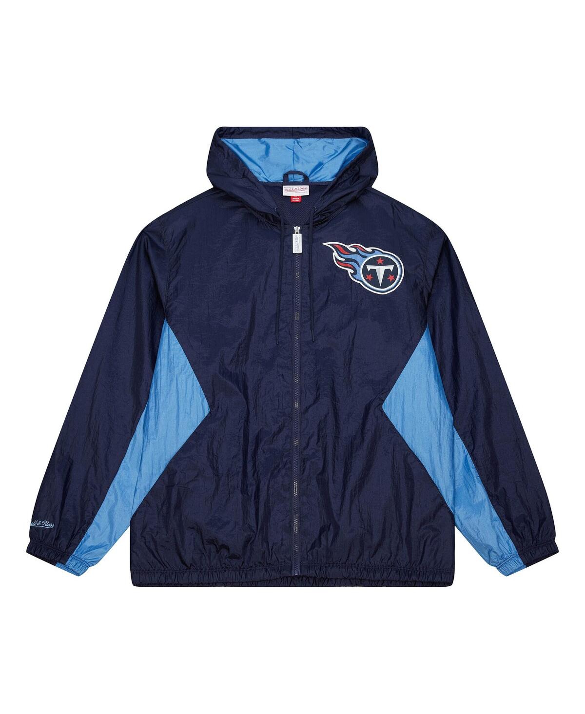 Mitchell & Ness Men's Navy Tennessee Titans Playmaker Full-zip Windbreaker Jacket In Blue