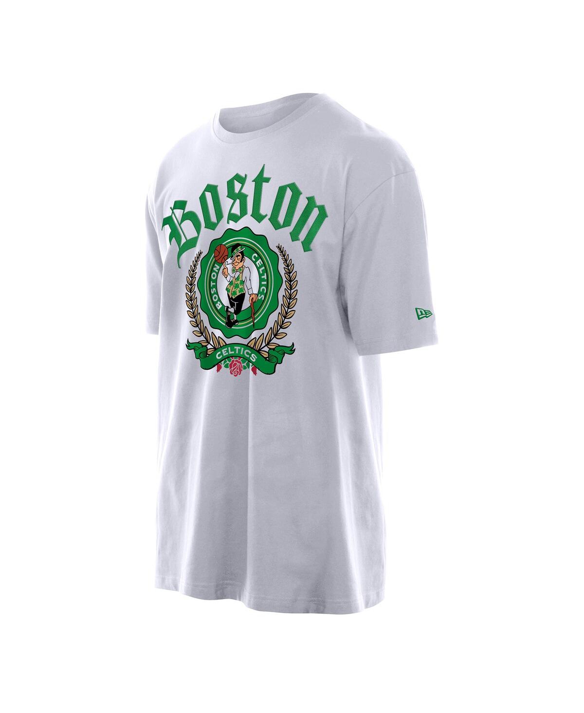 New Era Men's White Boston Celtics Throwback Prep Oversized T-shirt In White