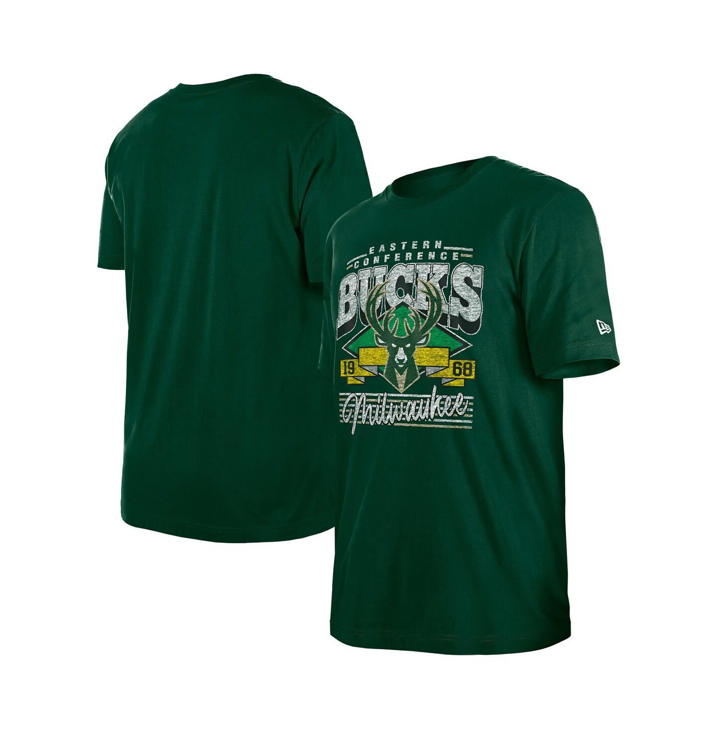 Мужская футболка New Era Hunter Green Milwaukee Bucks Sport Classics — фото 1