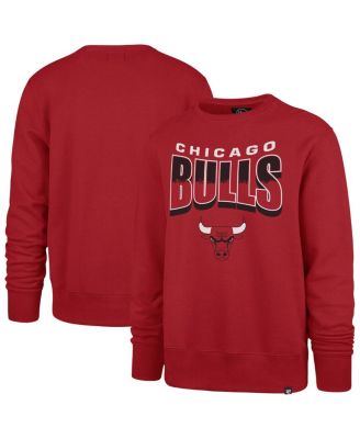 '47 Brand - Men's and Women's Red Chicago Bulls Brush By Headline Crewneck Sweatshirt