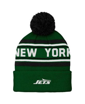 Outerstuff - Preschool Green New York Jets Jacquard Cuffed with Pom Knit Hat