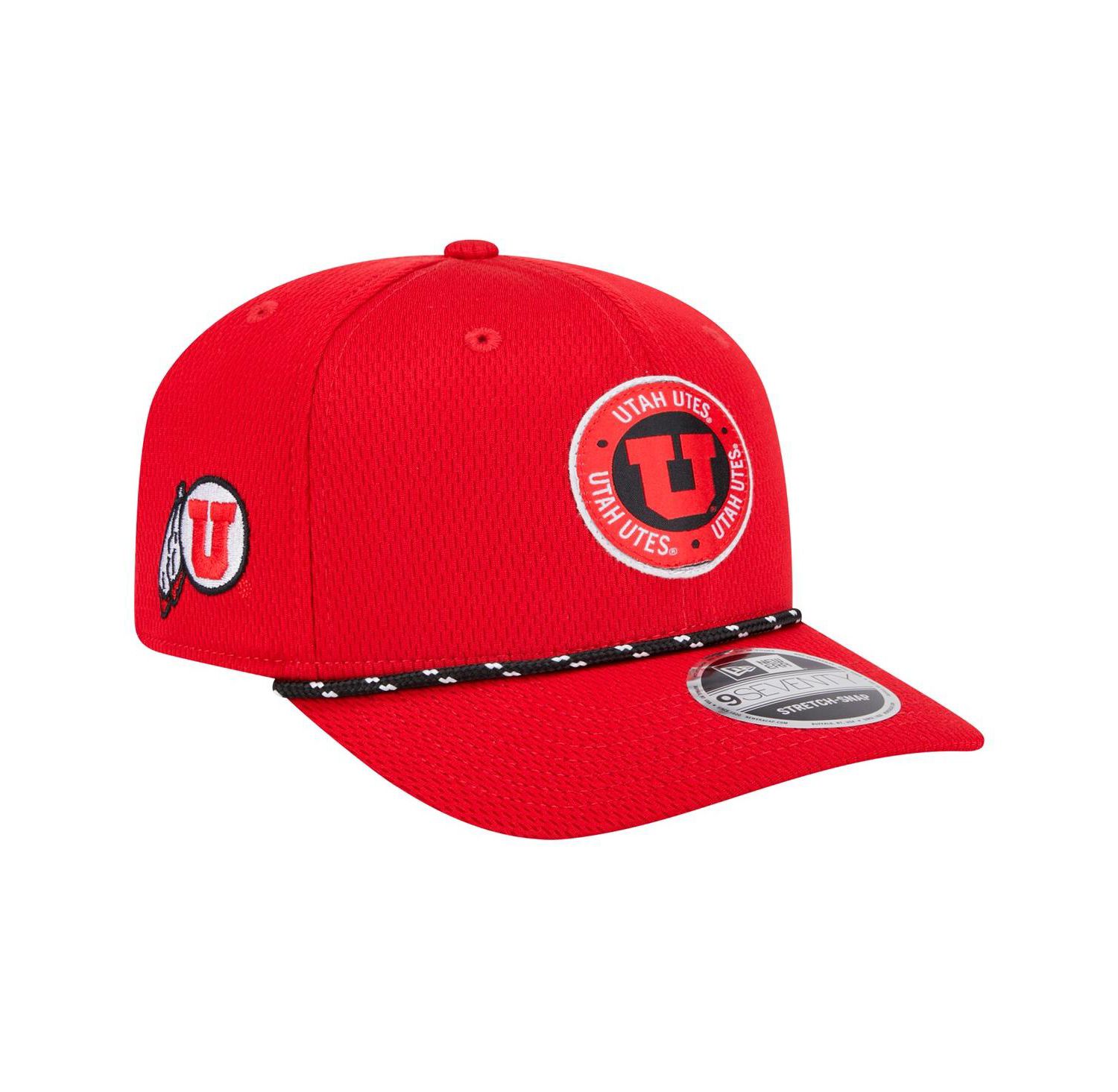 Men's Red Utah Utes COOLERA 9SEVENTY Rope Stretch-Snap Hat
