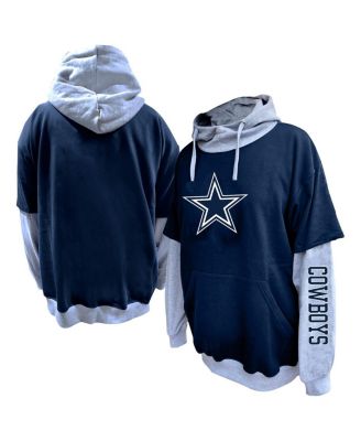 Fanatics - Men's Navy/Heather Gray Dallas Cowboys Big Tall Twofer Pullover Hoodie