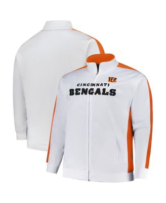 Fanatics - Men's White Cincinnati Bengals Big Tall Tricot Full-Zip Track Jacket
