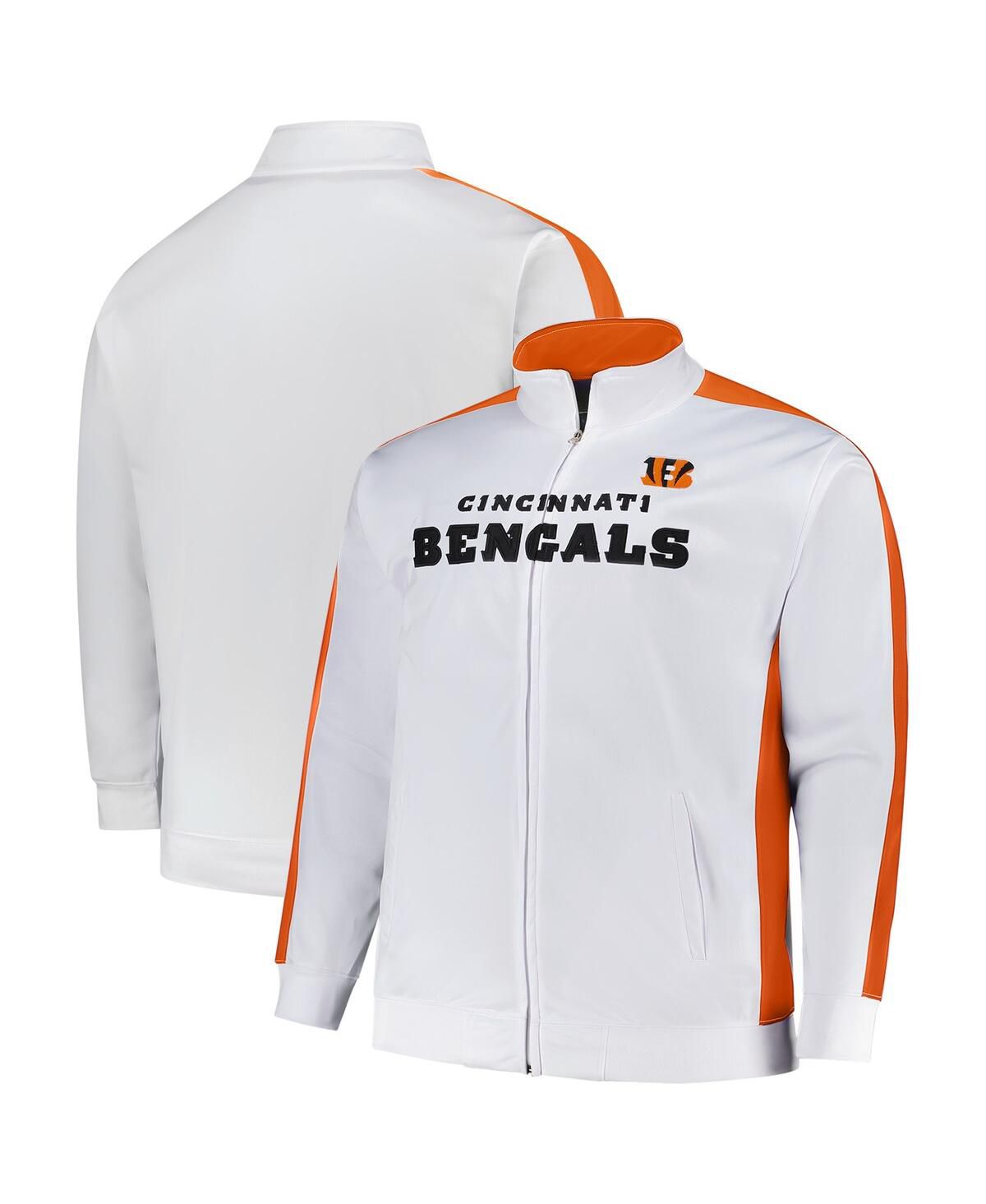 Мужская белая спортивная куртка Cincinnati Bengals Big Tall из трикотажа на молнии