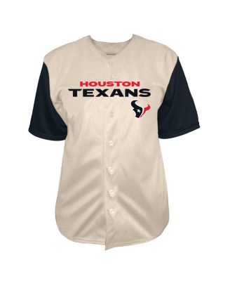 Men's C.J. Stroud Cream Houston Texans Big Tall Baseball Button-Up Shirt
