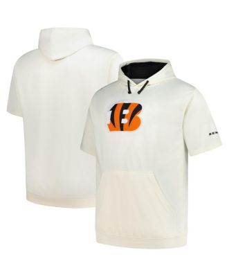 Profile - Men's Oatmeal Cincinnati Bengals Big Tall Chest Print and Logo Short Sleeve Pullover Hoodie
