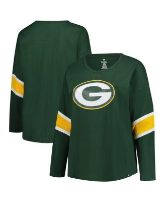 Fanatics - Women's Green Bay Packers Plus Size Redzone 3/4-Sleeve Scoop Neck T-Shirt