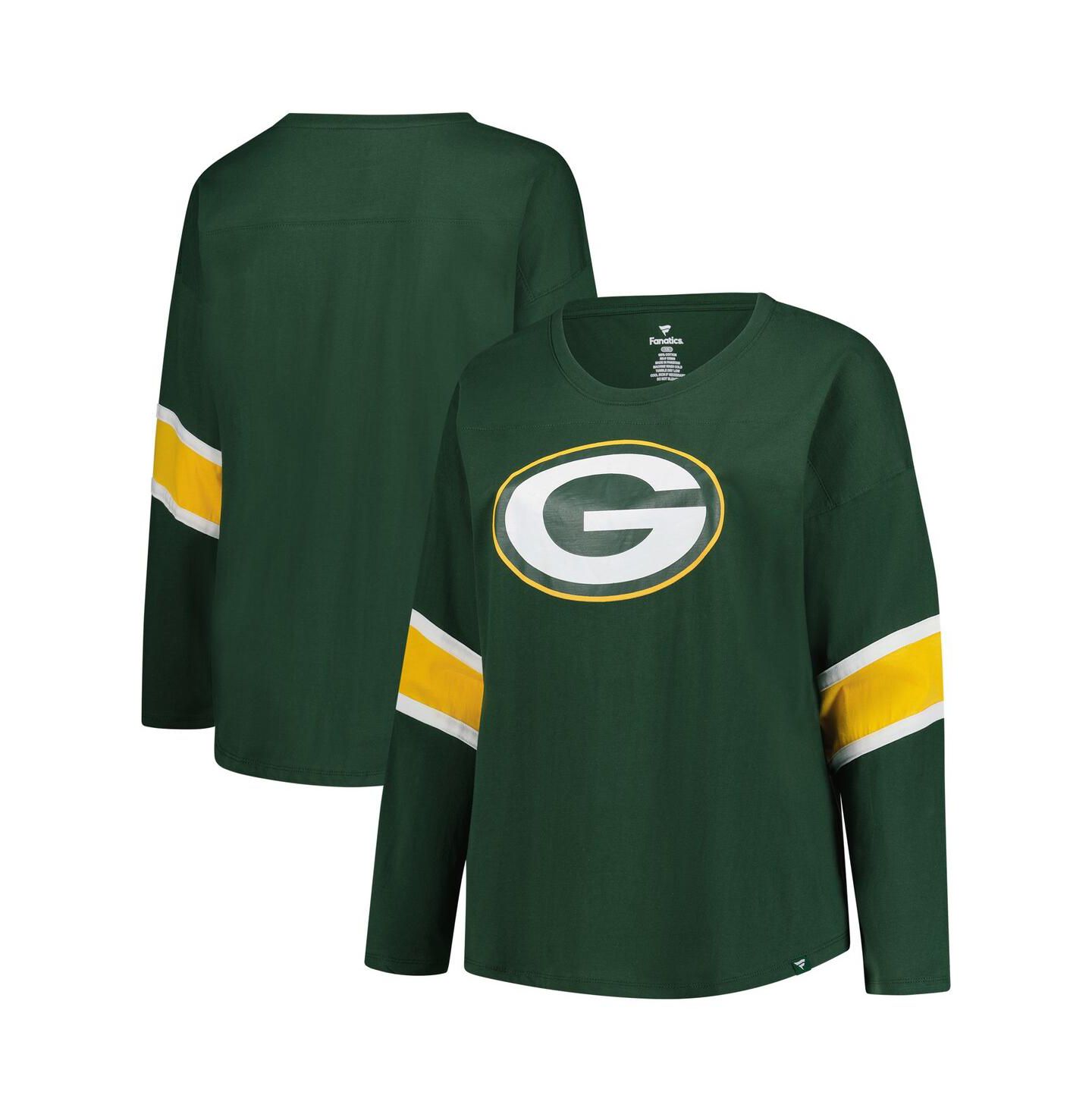 Женская футболка Fanatics Green Bay Packers Plus Size Redzone 3/4-Sleeve Scoop Neck — фото 1