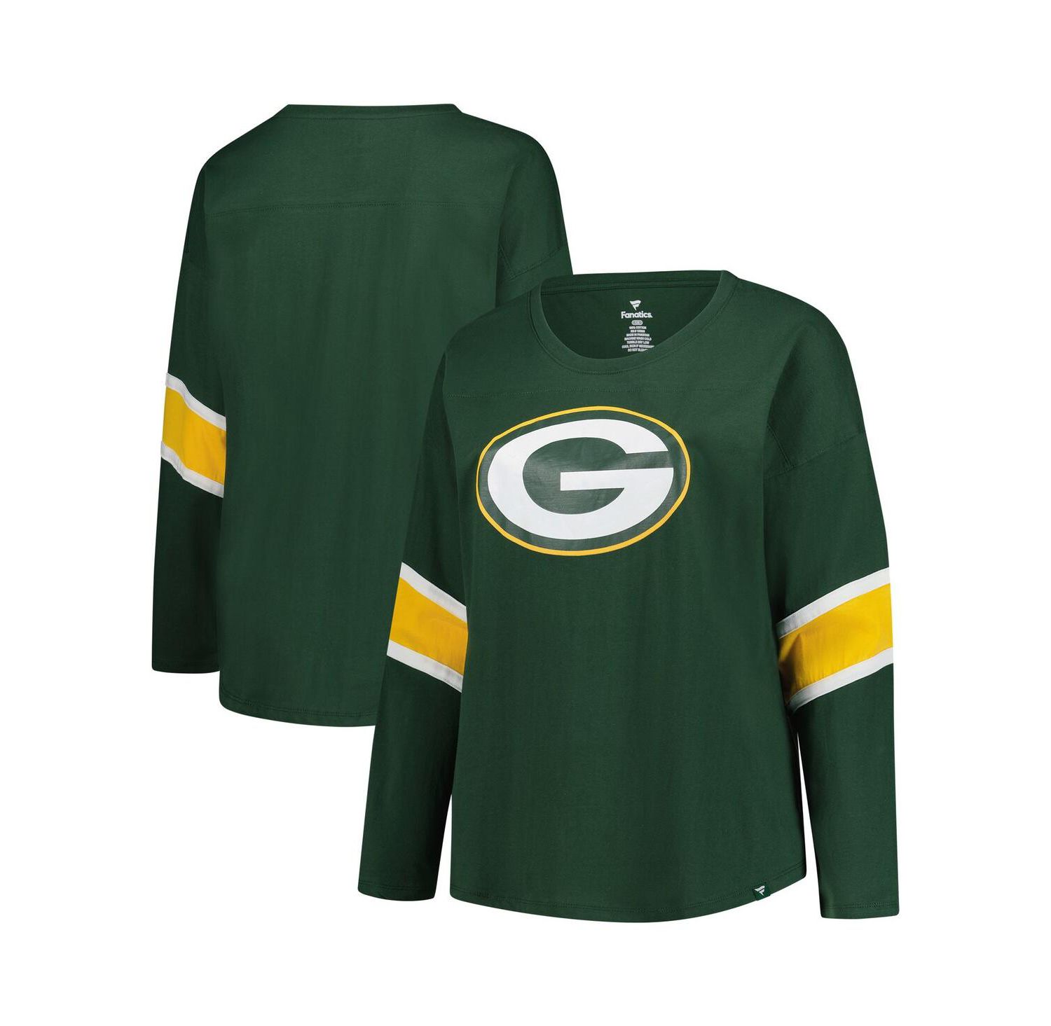 Women's Green Bay Packers Plus Size Redzone 3/4-Sleeve Scoop Neck T-Shirt