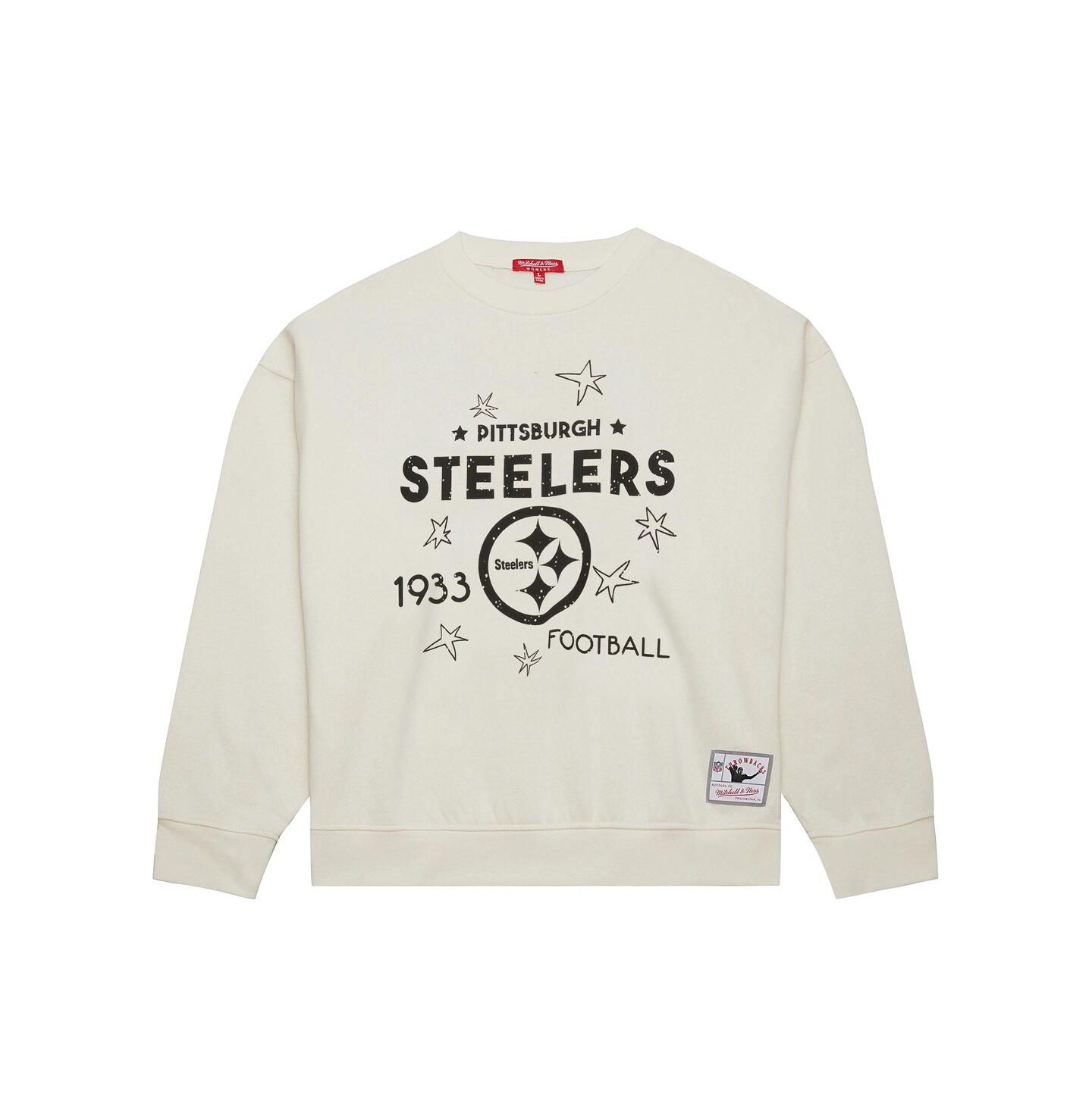 Женский свитшот Fanatics Pittsburgh Steelers Shooting Star большого размера, кремовый — фото 3
