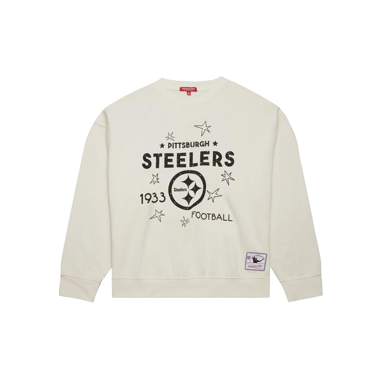Women's Cream Pittsburgh Steelers Plus Size Shooting Star Sweatshirt