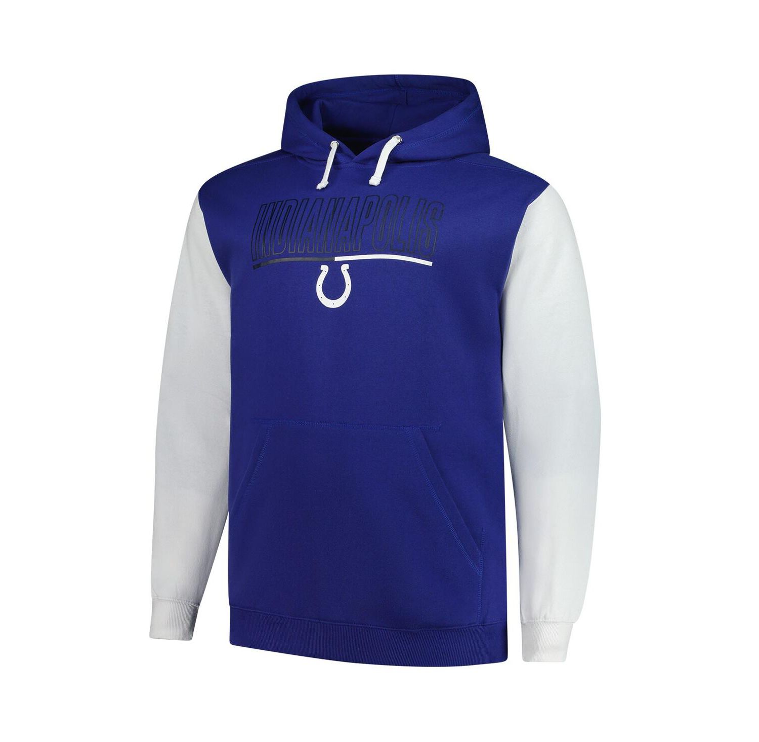 Men's Royal Indianapolis Colts Big & Tall Outline Pullover Hoodie
