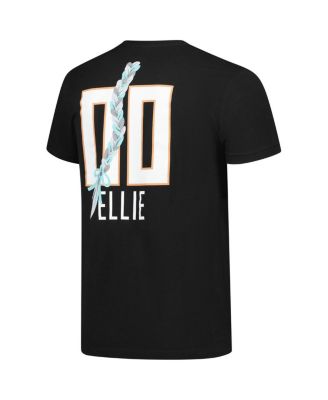 Men's and Women's Black New York Liberty Ellie Mascot Name Number T-Shirt