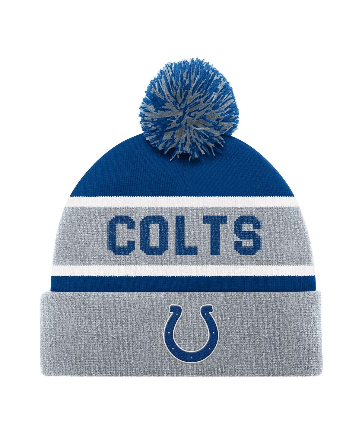 Starter Men's And Women's Gray Indianapolis Colts Cuffedâ With Pom Knit Hat In Gray