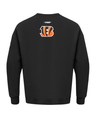 Men's Black Cincinnati Bengals Turn It Up Drop Shoulder Pullover Sweatshirt