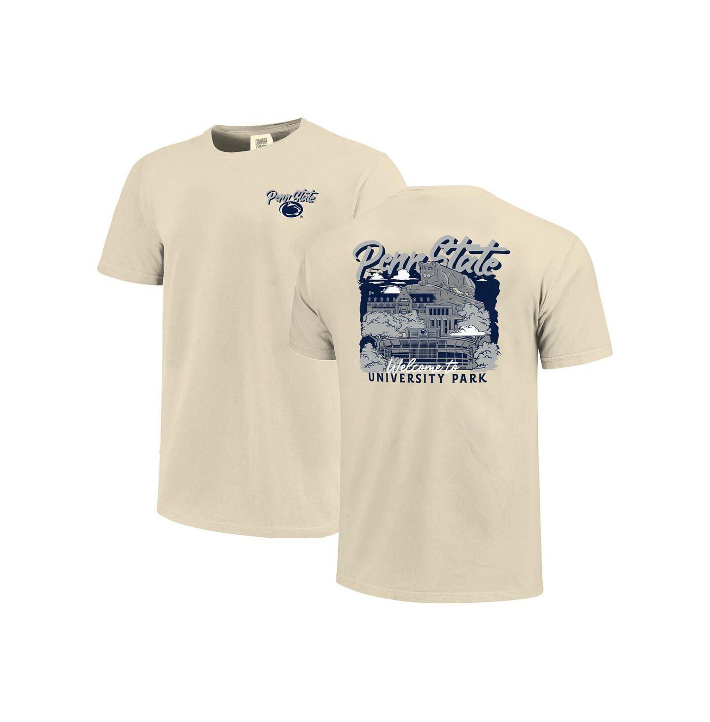 Мужская футболка Image One Natural Penn State Nittany Lions Comfort Colors Hand-Drawn Campus Stack — фото 1