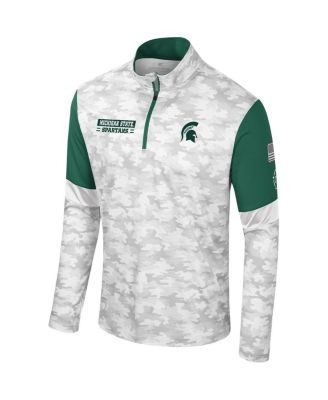 Men's Camo Michigan State Spartans OHT Military Appreciation Tomahawk Quarter-Zip Windshirt