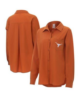 ZooZatz - Women's Burnt Orange Texas Longhorns Stretch Woven Button-Up Shirt