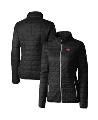Cutter & Buck - Women's Black San Francisco 49ers Throwback Logo Rainier PrimaLoft Full-Zip Puffer Jacket