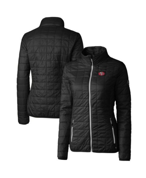 Женские куртки Cutter & Buck Women's Black San Francisco 49ers Throwback Logo Rainier PrimaLoft Full-Zip Puffer Jacket