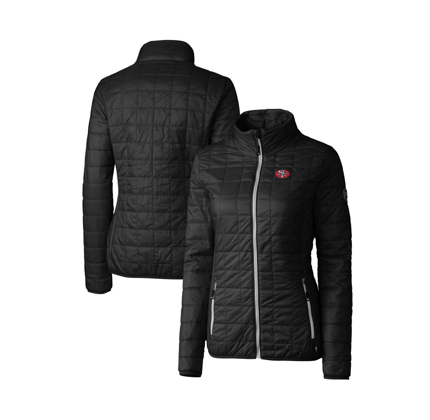 Women's Black San Francisco 49ers Throwback Logo Rainier PrimaLoft Full-Zip Puffer Jacket