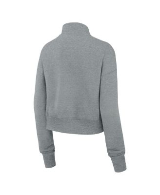 Women's Heather Gray LA28 Summer Olympics Phoenix Oversized&nbsp;Fleece Half-Zip Cropped Sweatshirt