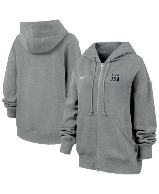 Nike - Women's Heather Gray Team USA Phoenix Fleece Full-Zip Hoodie