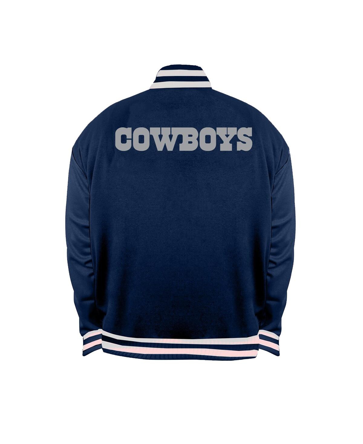 Mitchell & Ness Men's Navy/silver Dallas Cowboys Big Tall Throwback Reversible Full-zip Jacket In Blue