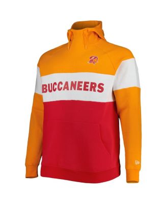 Men's Red Tampa Bay Buccaneers Big Tall Throwback Colorblock Raglan Pullover Hoodie