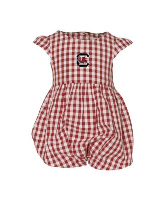 Garb - Baby Boys and Girls Garnet South Carolina Gamecocks Cara Gingham Ruffled Bodysuit