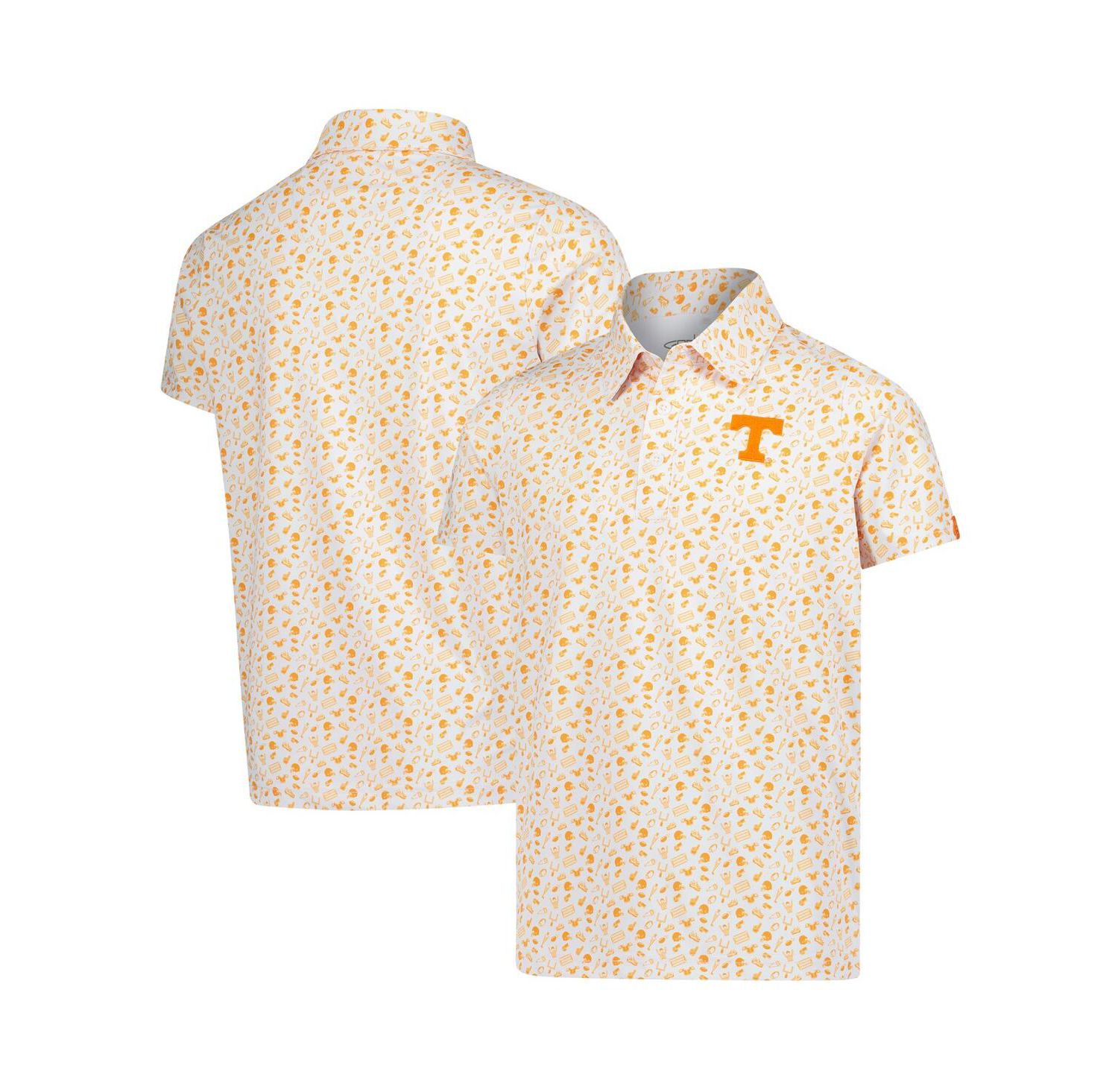 Big Boys and Girls Tennessee Orange Tennessee Volunteers Tom Allover Print Performance Polo Shirt
