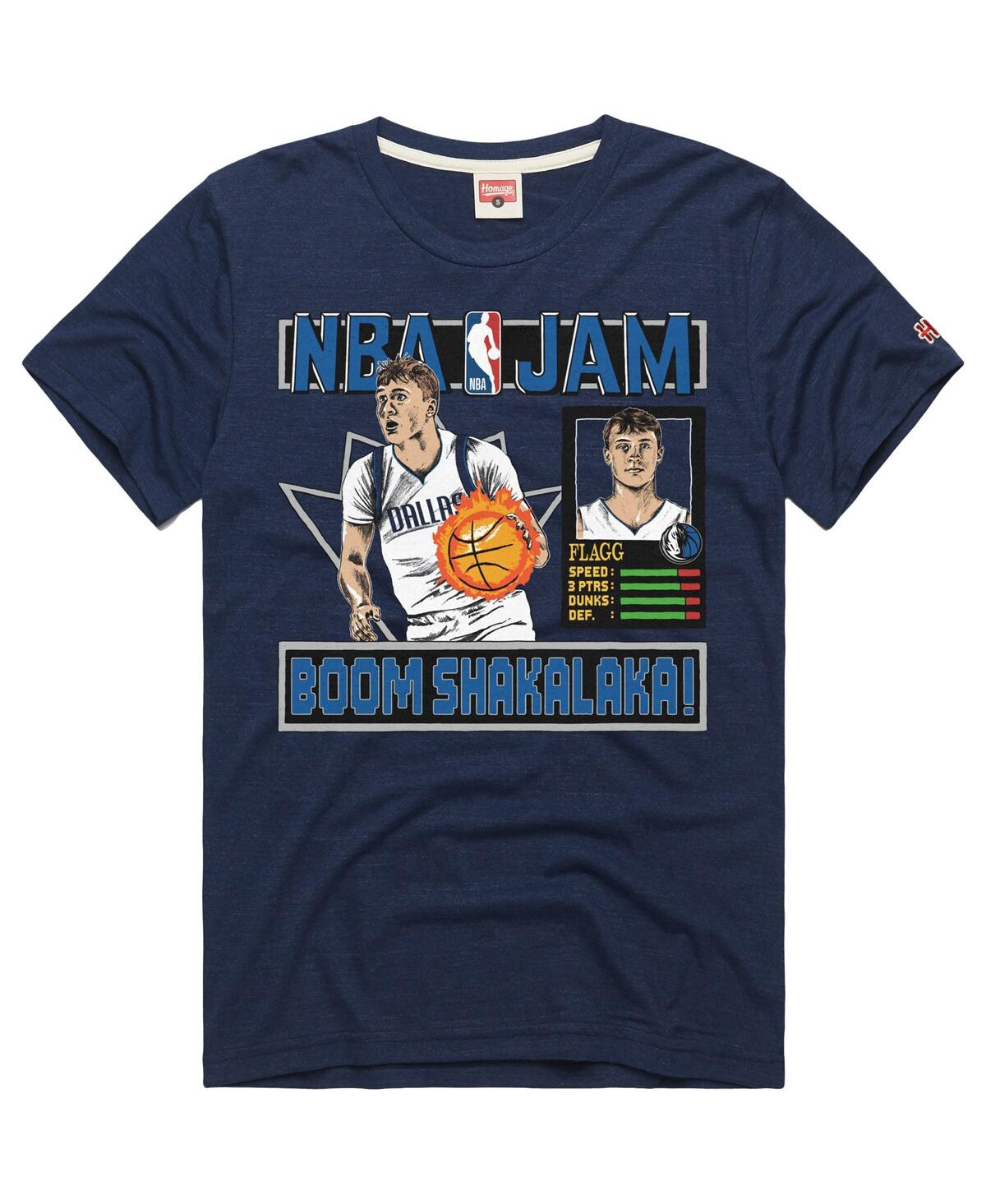 Homage Men's And Women's Cooper Flagg Navy Dallas Mavericks Nba Jam Tri-blend T-shirt In Black
