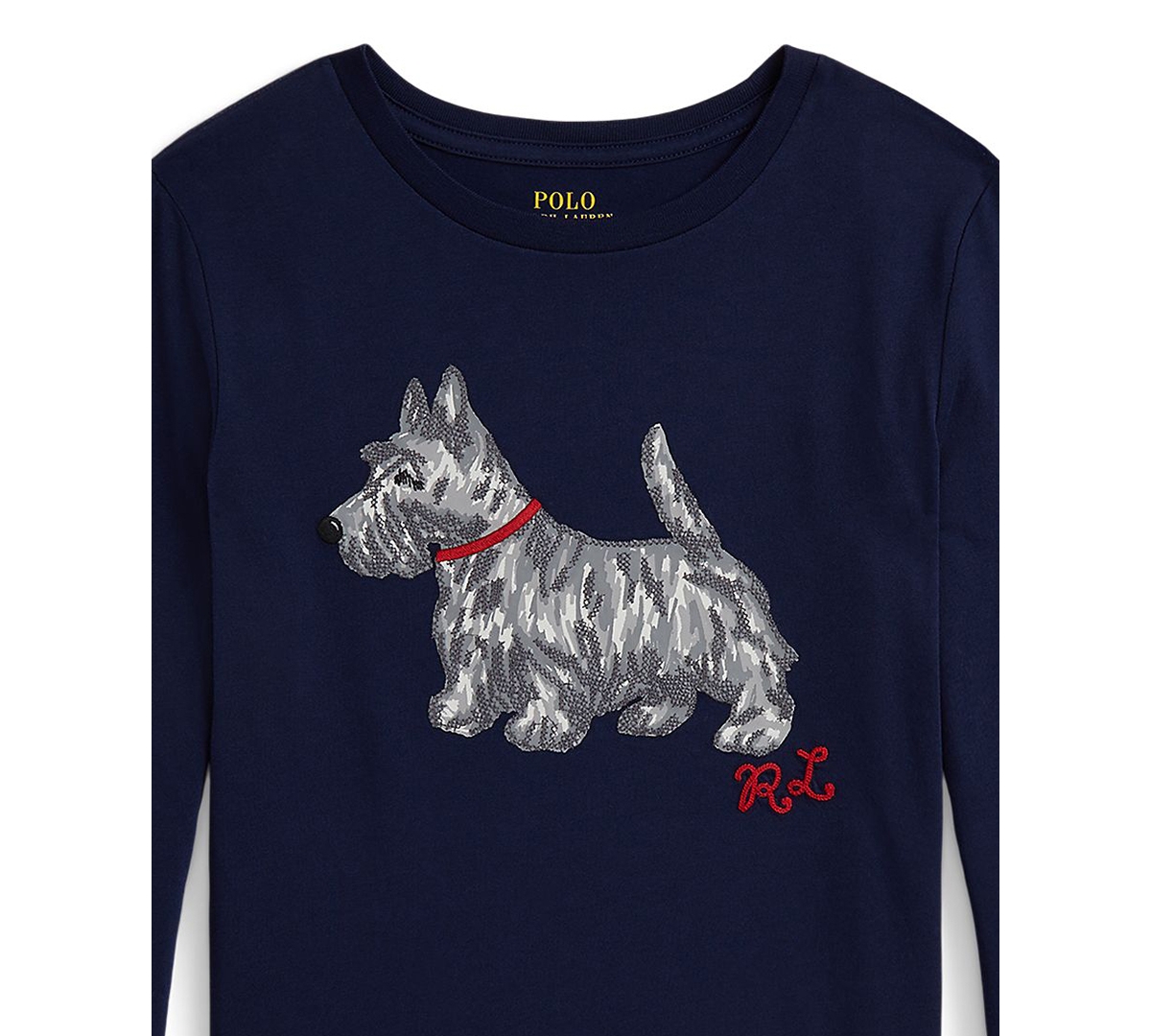 Polo Ralph Lauren Embroidered Long-sleeve T-shirt In Blue