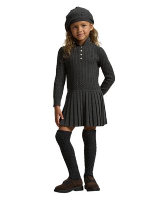 Girls' 2T-6X Mini-Cable Long Sleeves Sweater Dress