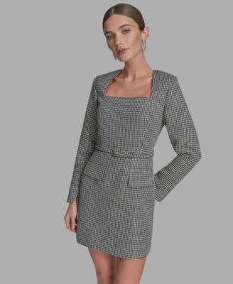 BCBG - Women's Sequin Square Neck Sheath Dress