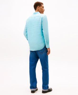 Men's Button-Down Linen Long Sleeve Shirt