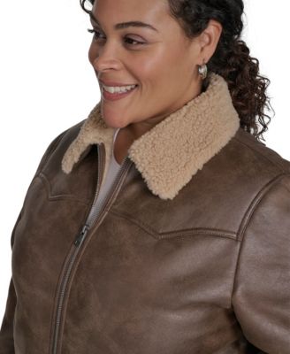 Plus Size Long Sleeves Western Bomber Jacket