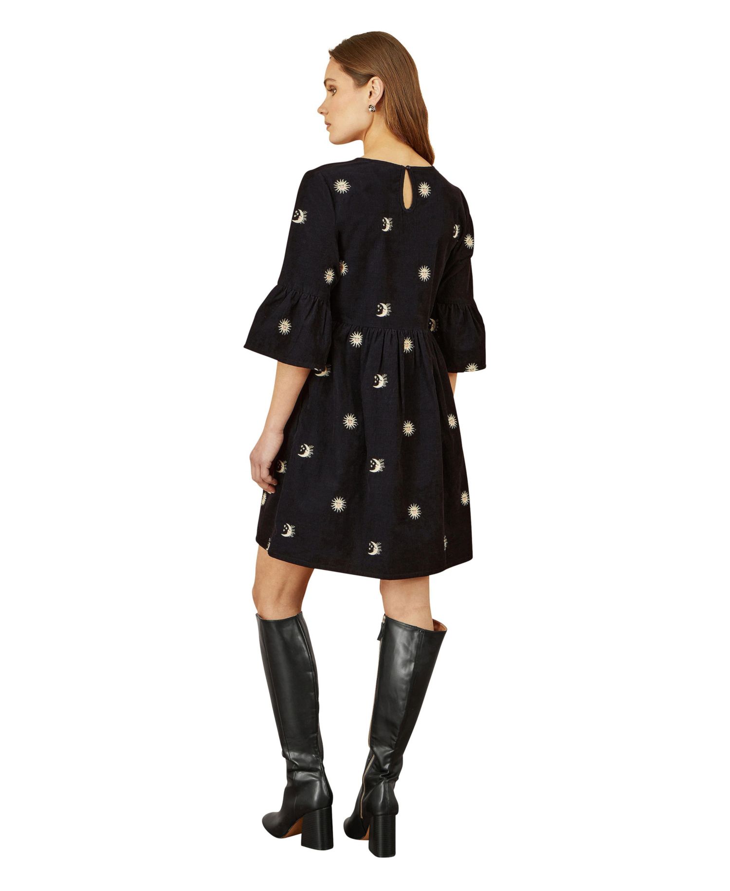 Women's Cosmic Embroidered Cord Mini Dress
