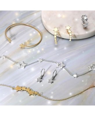 Celestial American USA Patriotic Open Stars Rock Star Bracelet .925 Sterling Silver Toggle Clasp