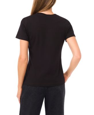 Women's Flowy Bow Gem Trim T-Shirt