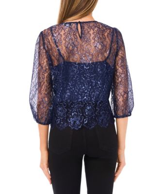 Women's Puff Sleeve Crewneck Top