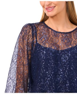 Women's Puff Sleeve Crewneck Top