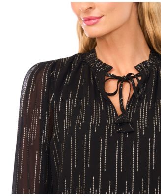 Women's Smocked Cuff Ruffle Top