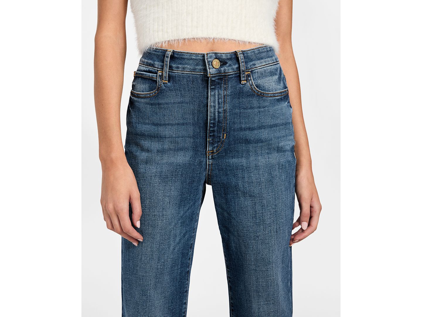 Женские джинсы GUESS Classic Faye High Rise Flare, цвет: Синий туманный варёный — фото 2