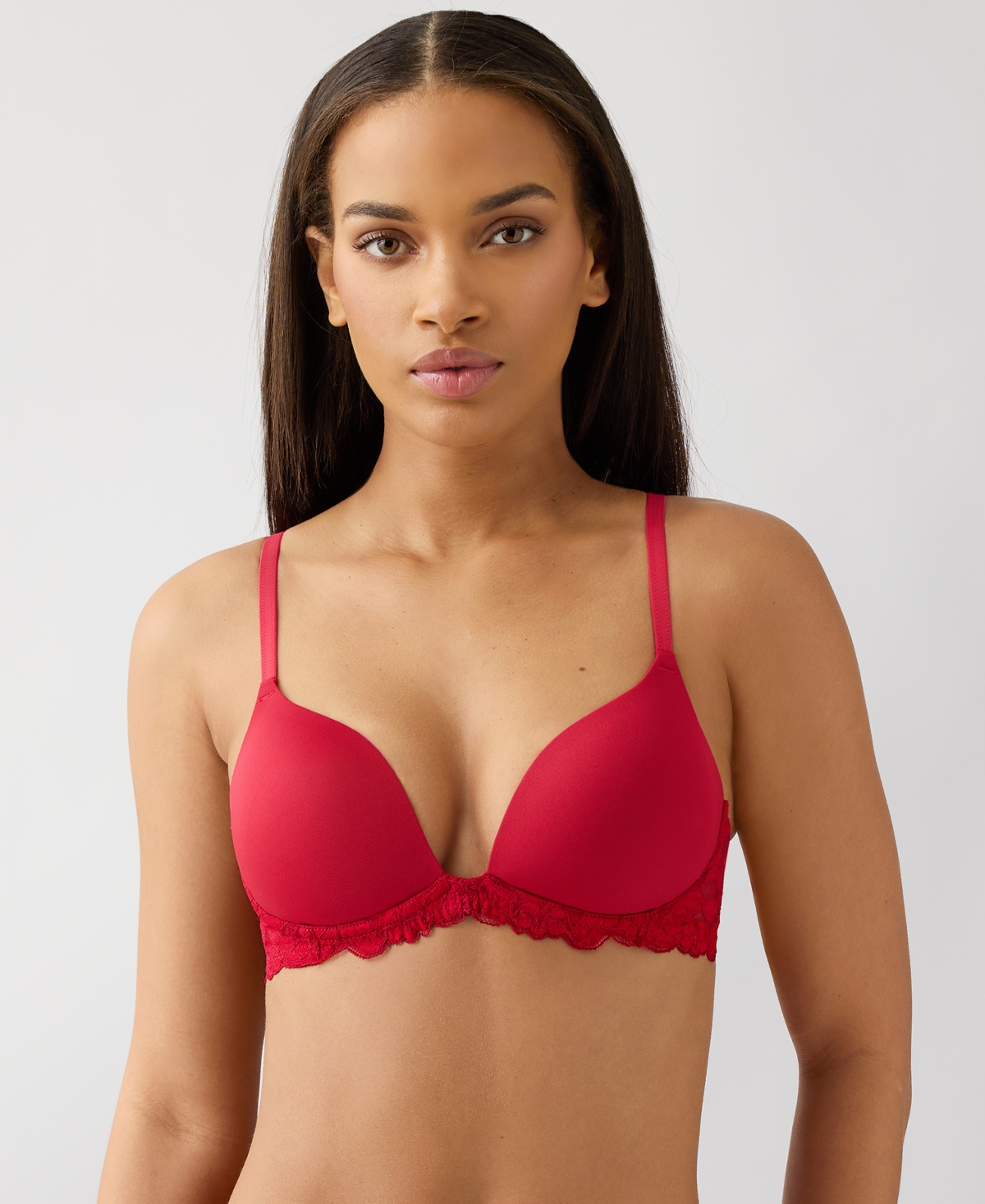B.tempt'd By Wacoal Women's Feeling Famous Wireless Push-up Bra 956209 In Red