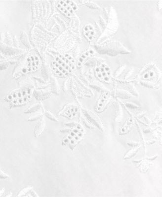 Women's Embroidered Poplin Long Sleeve Blouse